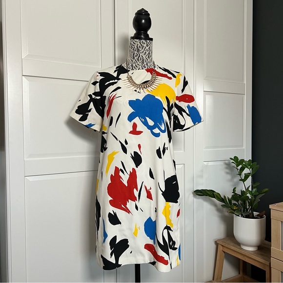 Zara Woman Women's Multi Color Abstract Paint Splatter dress Size S - Picture 3 of 5